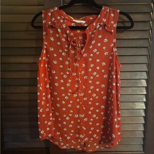 Fun2Fun Burnt Orange Floral Blouse